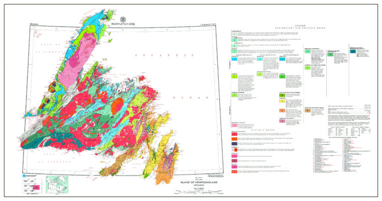 Harold Williams Geology Map of Newfoundland, 1967 | Cabox